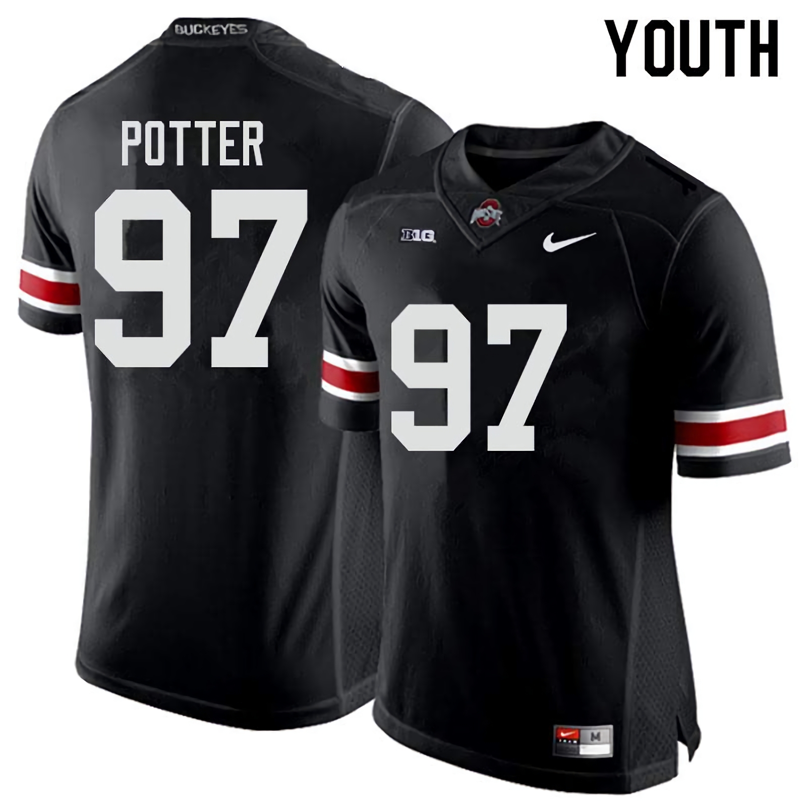 Noah Potter Ohio State Buckeyes Youth NCAA #97 Nike Black College Stitched Football Jersey YBO2356XV